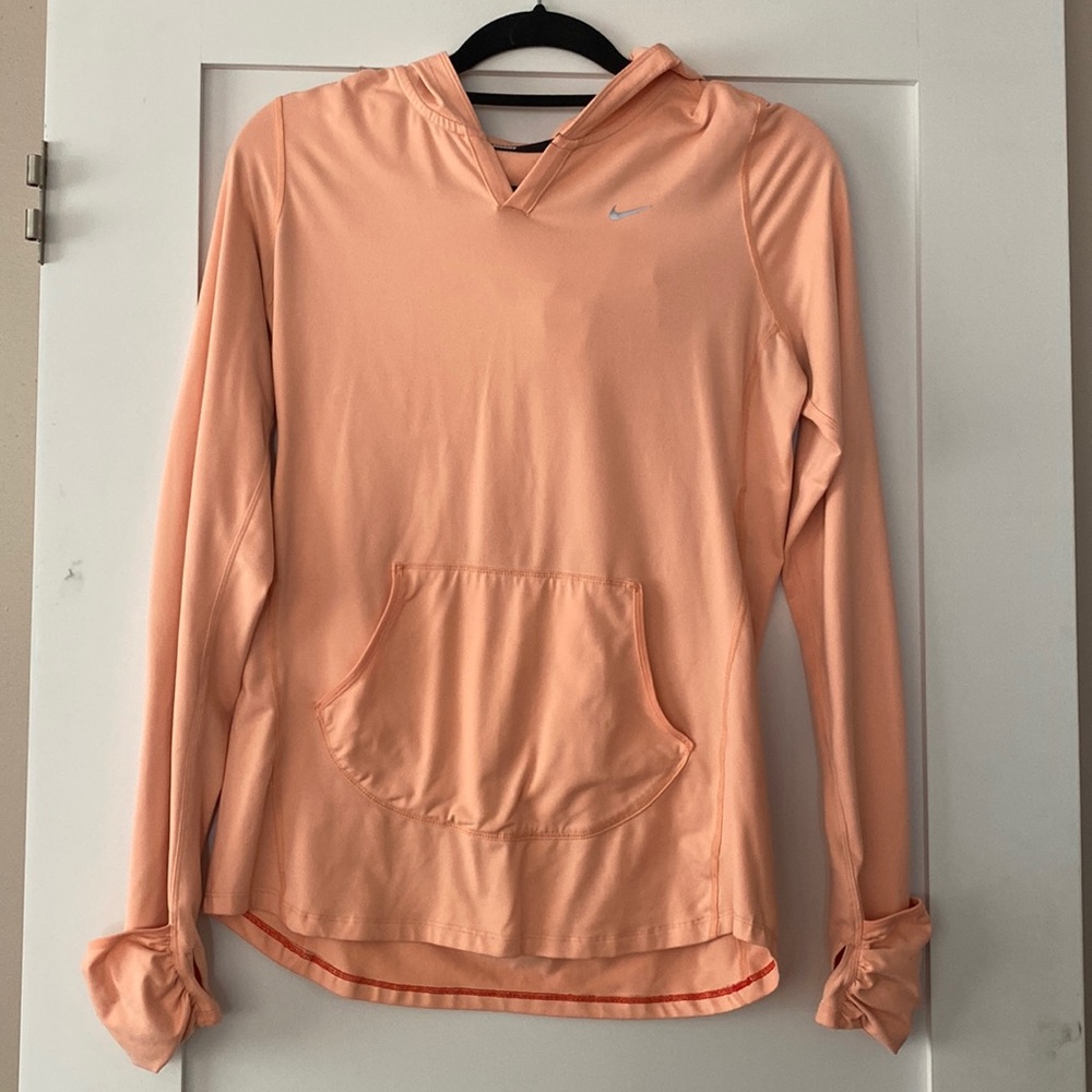 Orange dri-fit Nike hoodie